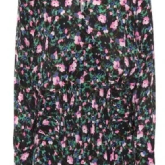 NWOT Veronica Beard Naomi Long Sleeve, Black Multi Floral Silk Mini DressXS $550 - Picture 8 of 13